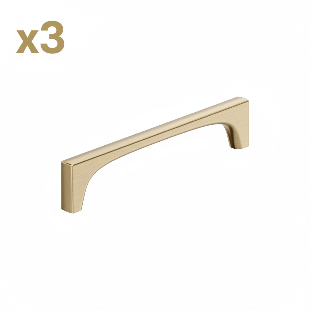 3 x Amerock BP37425 Merced 6-5/16 Inch Center to Center Bar Cabinet Pull Golden Champagne