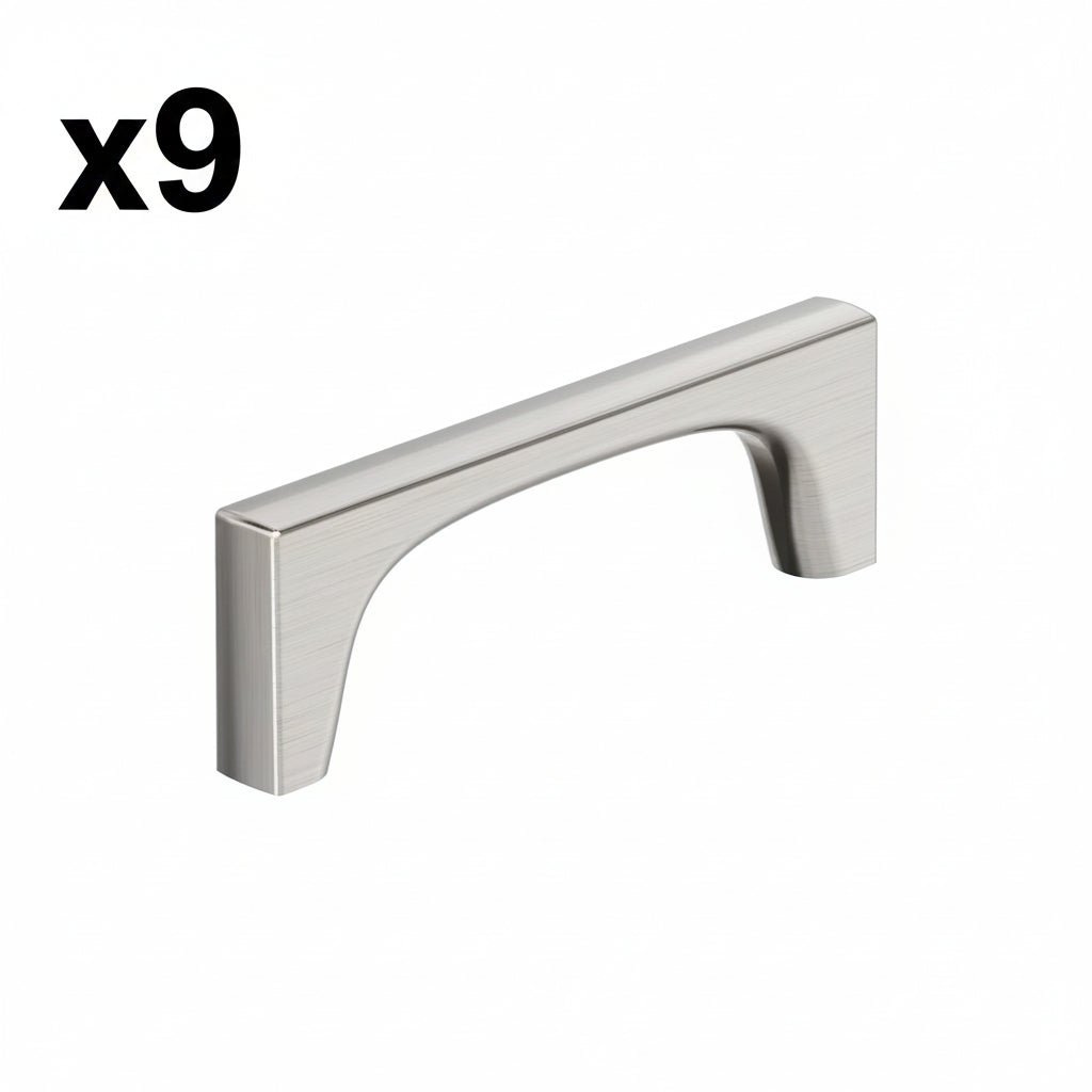 9 x Amerock BP37423 Merced 3-3/4 Inch Center to Center Bar Cabinet Pull Satin Nickel