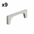 9 x Amerock BP37423 Merced 3-3/4 Inch Center to Center Bar Cabinet Pull Satin Nickel