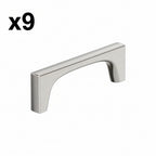 9 x Amerock BP37423 Merced 3-3/4 Inch Center to Center Bar Cabinet Pull Satin Nickel