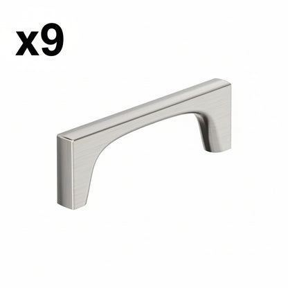 9 x Amerock BP37423 Merced 3-3/4 Inch Center to Center Bar Cabinet Pull Satin Nickel