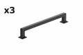 3 x Amerock Lintel 7-9/16 Inch (192mm) Center-to-Center Matte Black Cabinet Pull