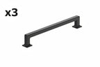 3 x Amerock Lintel 7-9/16 Inch (192mm) Center-to-Center Matte Black Cabinet Pull
