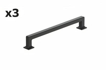 3 x Amerock Lintel 7-9/16 Inch (192mm) Center-to-Center Matte Black Cabinet Pull