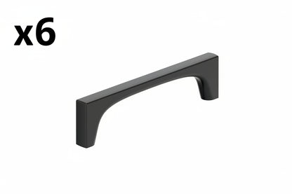 6 x Amerock Merced 5-1/16 Inch (128mm) Center-to-Center Matte Black Cabinet Pull