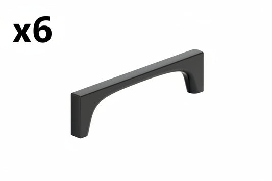 6 x Amerock Merced 5-1/16 Inch (128mm) Center-to-Center Matte Black Cabinet Pull