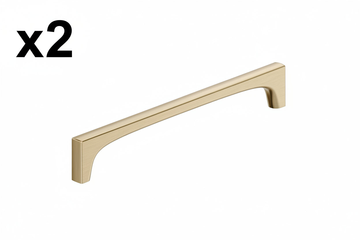 2 x Amerock Merced 8-13/16 Inch (224mm) Center-to-Center Golden Champagne Cabinet Pull
