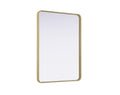 Elegant Decor Contour Metal Rectangle Mirror 30X40 Brass