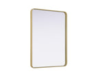 Elegant Decor Contour Metal Rectangle Mirror 30X40 Brass