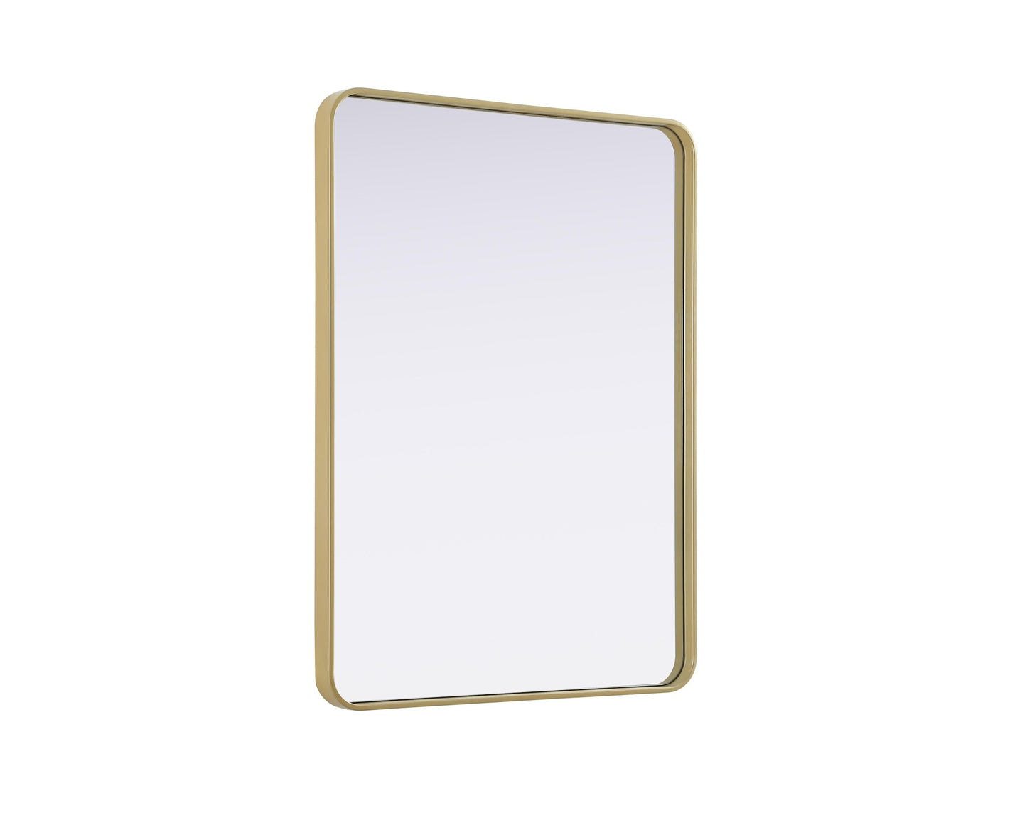 Elegant Decor Contour Metal Rectangle Mirror 30X40 Brass