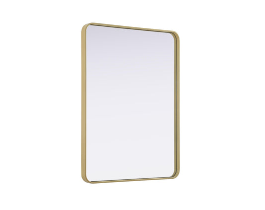 Elegant Decor Contour Metal Rectangle Mirror 30X40 Brass