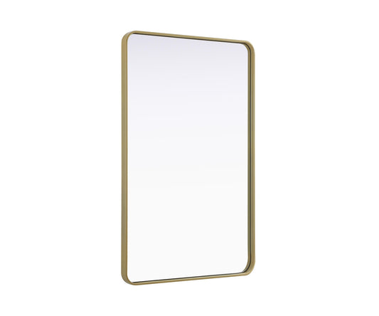 Elegant Decor Contour Metal Rectangle Mirror 30X48 in Brass