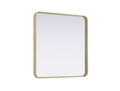 Elegant Decor Contour Metal Square Mirror 30X30 Brass