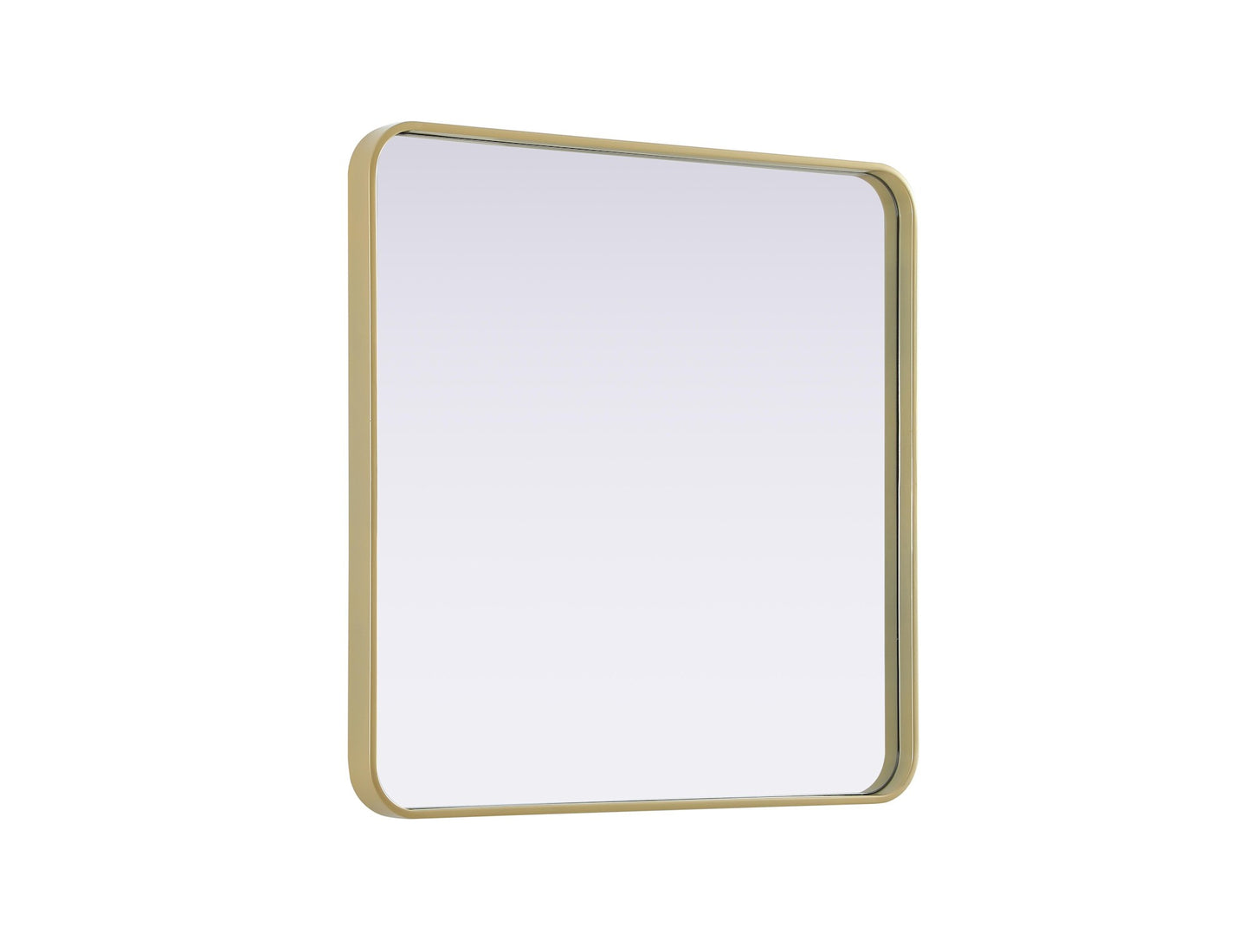 Elegant Decor Contour Metal Square Mirror 30X30 Brass