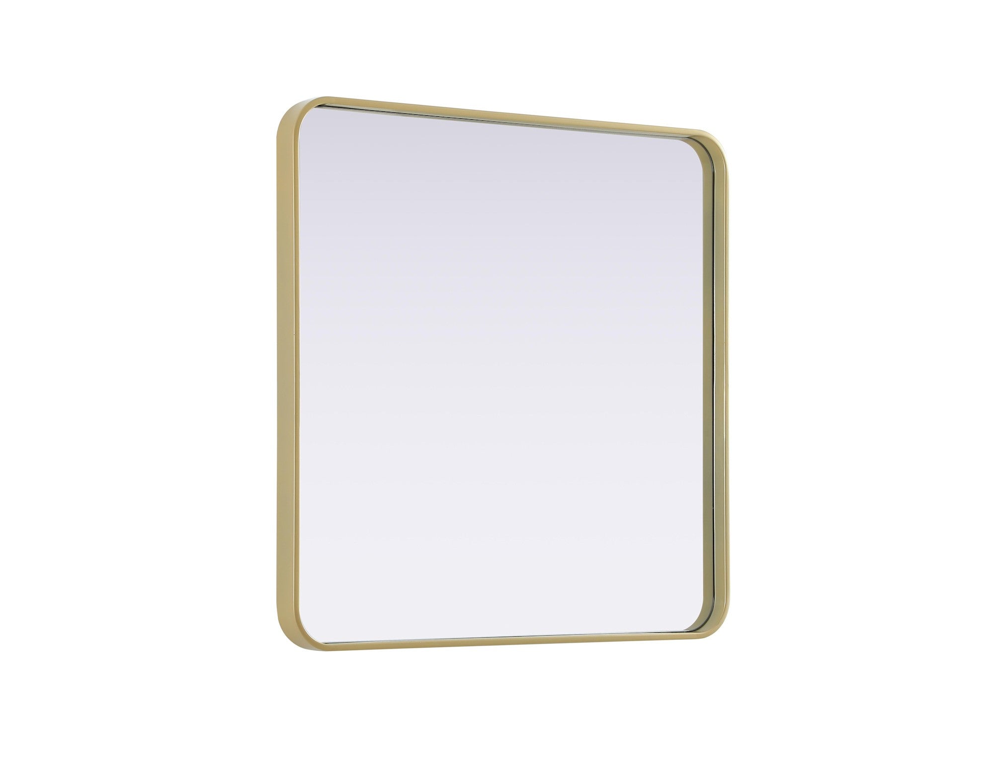 Elegant Decor Contour Metal Square Mirror 30X30 Brass