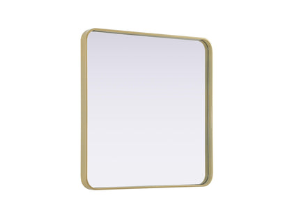 Elegant Decor Contour Metal Square Mirror 30X30 Brass