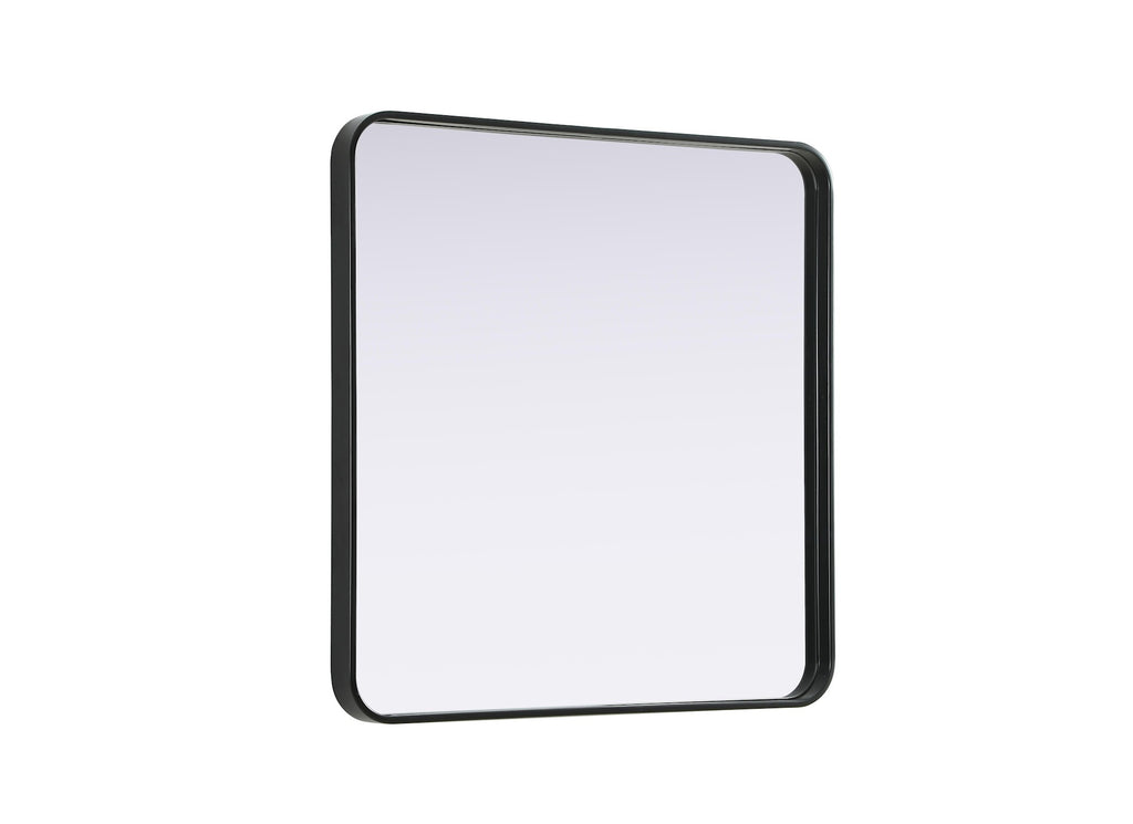Elegant Decor Contour Metal Square Mirror 30x30 in Black