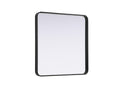 Elegant Decor Contour Metal Square Mirror 30x30 in Black