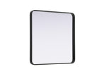 Elegant Decor Contour Metal Square Mirror 30x30 in Black