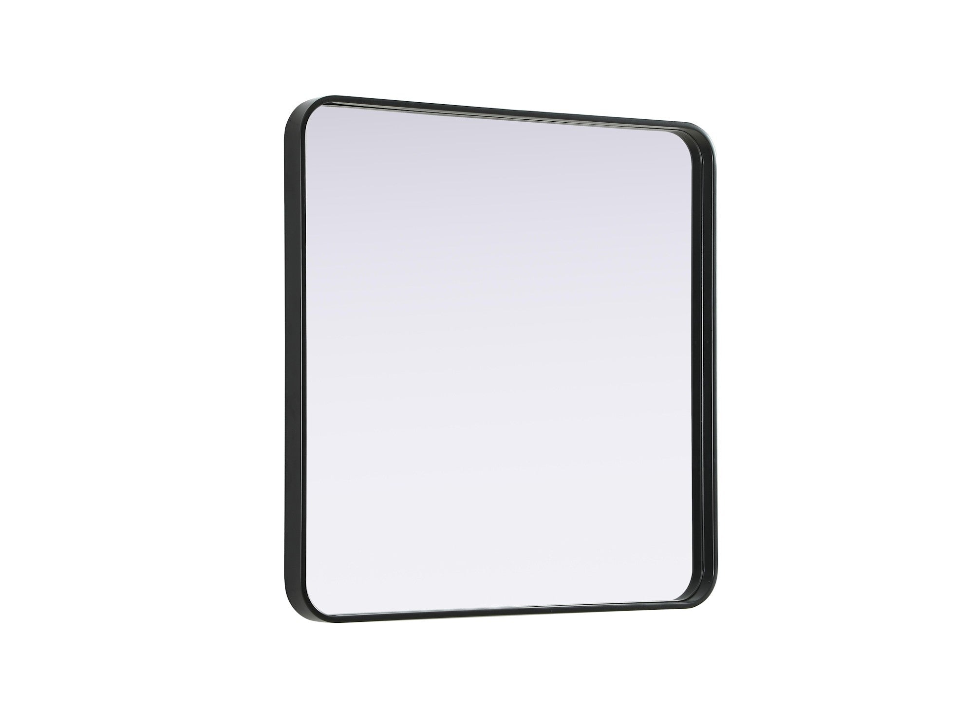 Elegant Decor Contour Metal Square Mirror 30x30 in Black