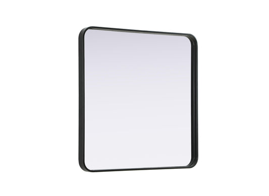 Elegant Decor Contour Metal Square Mirror 30x30 in Black