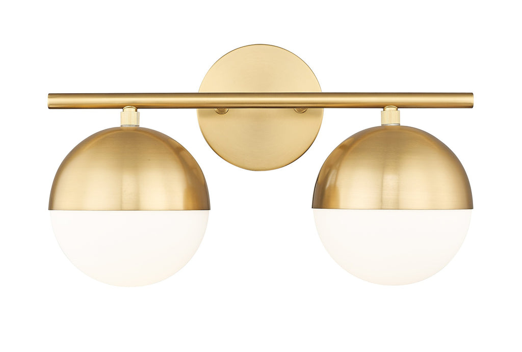 Z-Lite 7517-2V Realm Sphere 2 Light 16" Wide Vanity Light Modern Gold Indoor Lighting Bathroom Fixtures Vanity Light