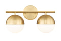 Z-Lite 7517-2V Realm Sphere 2 Light 16" Wide Vanity Light Modern Gold Indoor Lighting Bathroom Fixtures Vanity Light