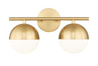 Z-Lite 7517-2V Realm Sphere 2 Light 16" Wide Vanity Light Modern Gold Indoor Lighting Bathroom Fixtures Vanity Light
