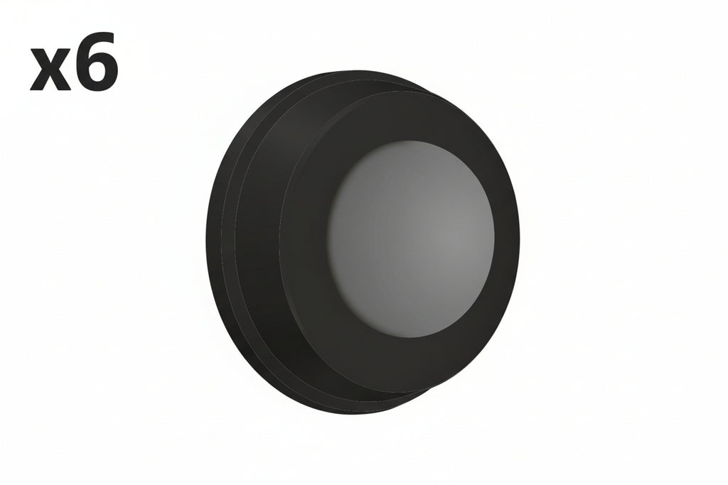 6 x Deltana Wb100 1 Wall Mounted Convex Bumper Door Stop - Black