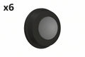6 x Deltana Wb100 1 Wall Mounted Convex Bumper Door Stop - Black