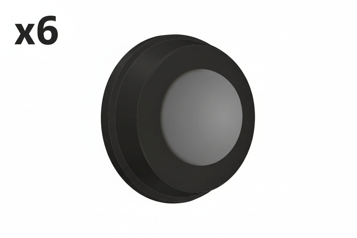 6 x Deltana Wb100 1 Wall Mounted Convex Bumper Door Stop - Black