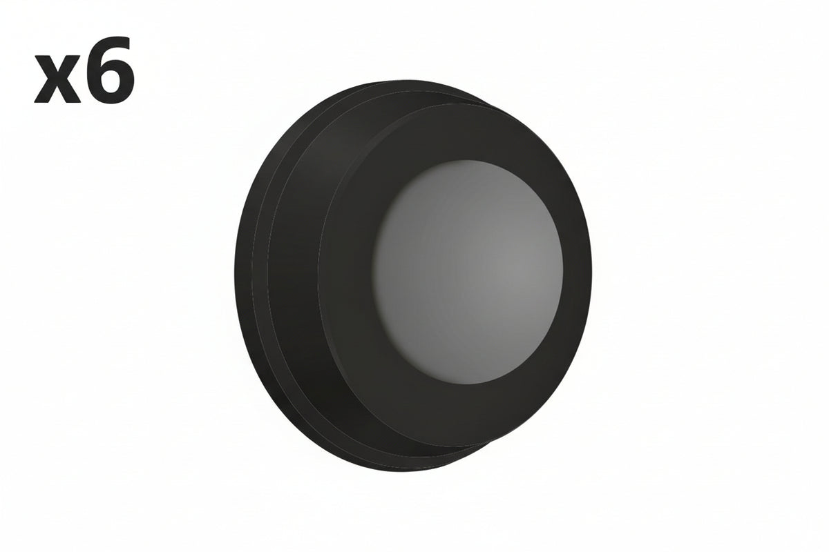 6 x Deltana Wb100 1 Wall Mounted Convex Bumper Door Stop - Black