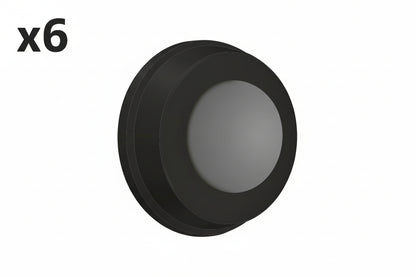 6 x Deltana Wb100 1 Wall Mounted Convex Bumper Door Stop - Black