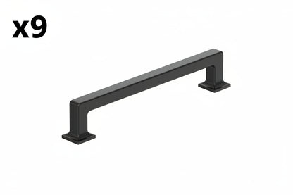 9 x Amerock Lintel 6-5/16 Inch (160mm) Center-to-Center Matte Black Cabinet Pull