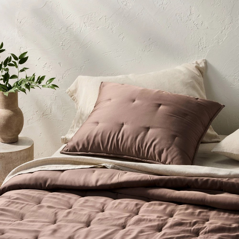 King Rayon from Bamboo Quilt Pillow Sham Brown - Casaluna - *Bedding