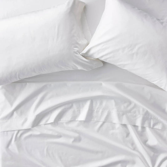 King 600 Thread Count Sateen Sheet Set White - Casaluna