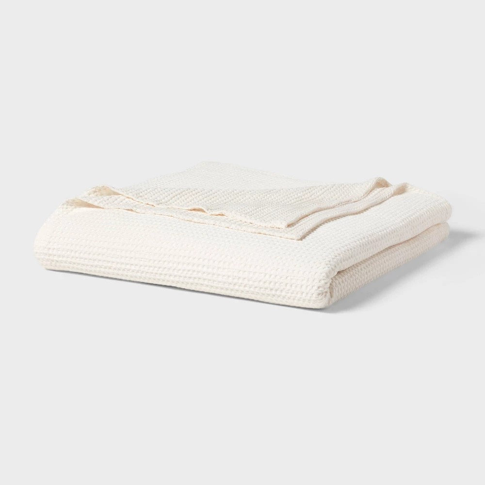 King TENCEL® Lyocell Waffle Bed Blanket Ivory - Threshold