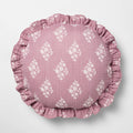 Round Ruffle Floral Jacquard Pillow Purple/Cream - Threshold™ Designed with Studio McGee - *Bedding