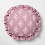 Round Ruffle Floral Jacquard Pillow Purple/Cream - Threshold™ Designed with Studio McGee - *Bedding