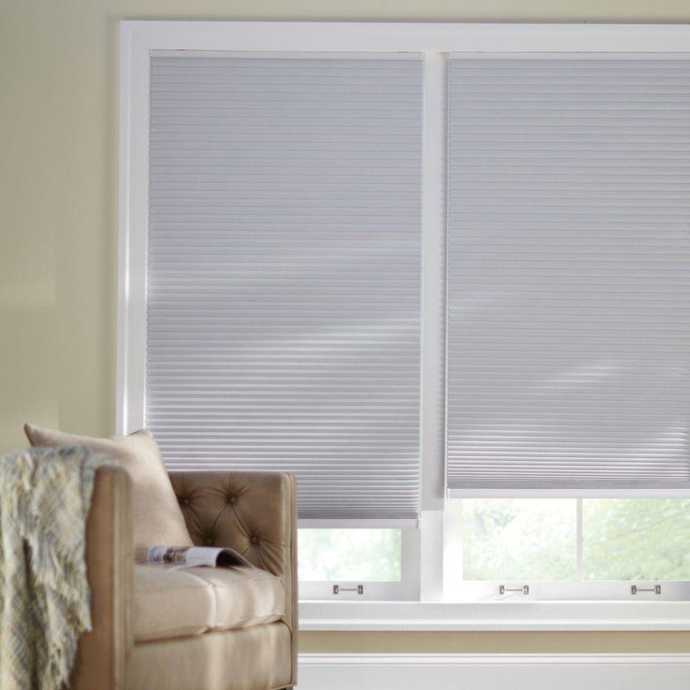 Shadow White 9/16 in. Cordless BO Fabric Cellular Window Shades-36.375 in. W X 72 in.L