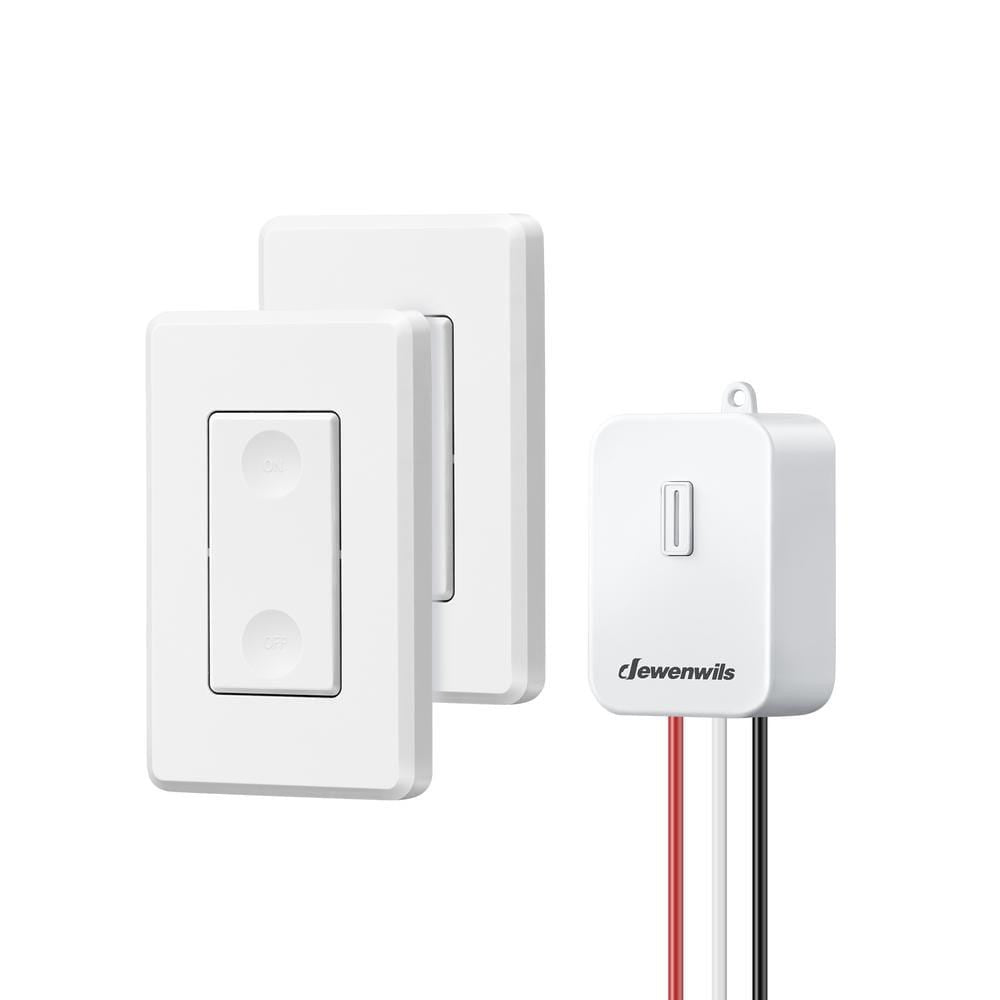 DEWENWILS 15 Amp High Power Wireless Remote Control No in-Wall Wiring Light 3-Way Switch Kit