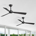 Mahail 52 in. 2-Packs Indoor/Covered Outdoor 6-Speed Black Ceiling Fan with Remote Included for Bedroom or Living Room
