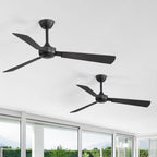 Mahail 52 in. 2-Packs Indoor/Covered Outdoor 6-Speed Black Ceiling Fan with Remote Included for Bedroom or Living Room