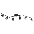 6-Light 4 Ft. Matte Black Ceiling Mounted Hardwired Track Lighting Kit with Adjustable Heads and 6-Bulbs Included