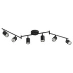6-Light 4 Ft. Matte Black Ceiling Mounted Hardwired Track Lighting Kit with Adjustable Heads and 6-Bulbs Included
