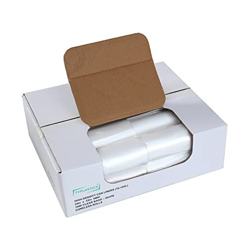 TYPLASTICS Trash Can Liners - Wholesale 1000 Count High Density Garbage Bags on Perforated Roll 10-15 Gallon 24’’ X 33