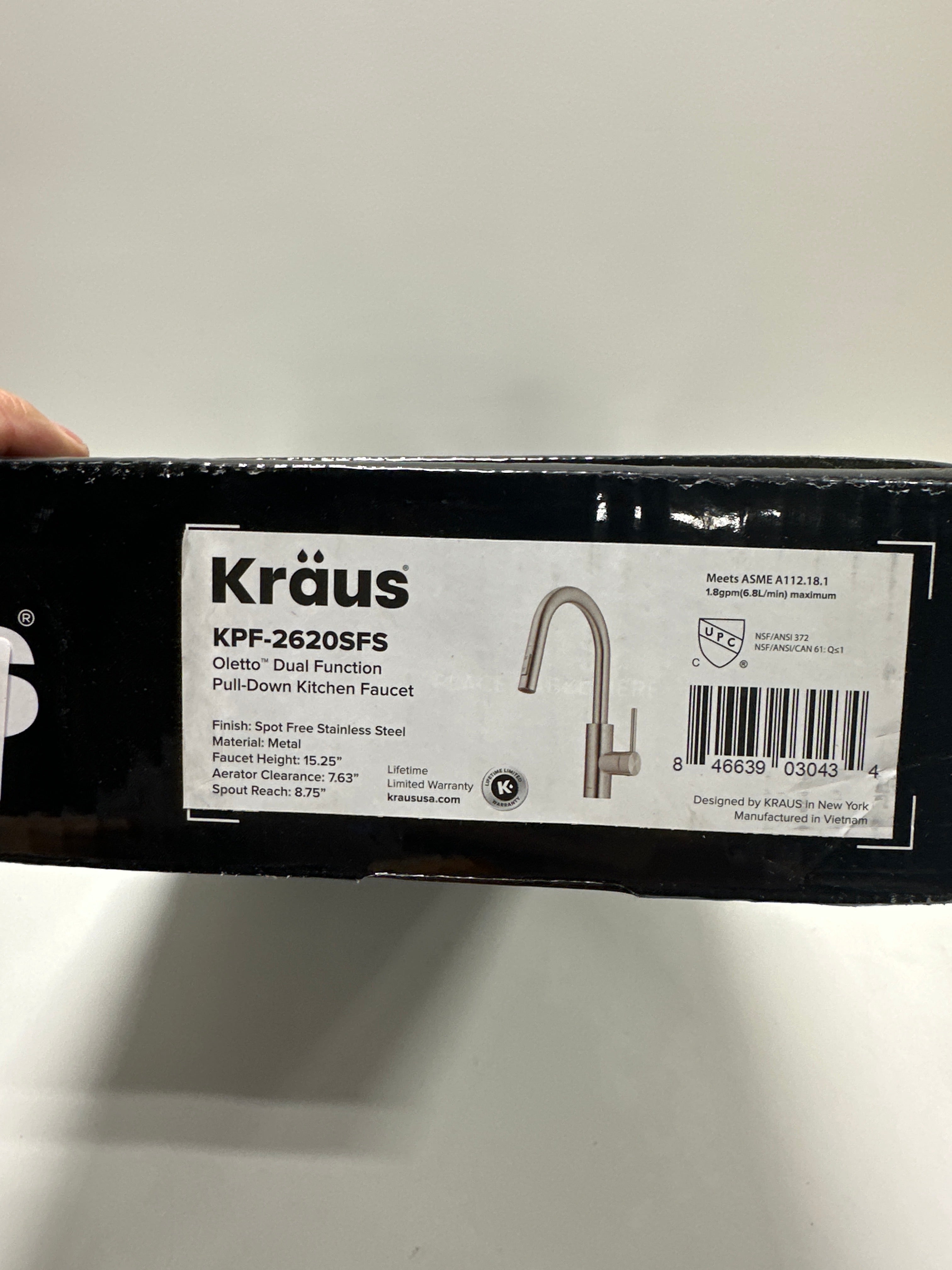 Kraus Oletto Pull-Down Single Handle Kitchen Faucet in Spot Free Stainless Steel