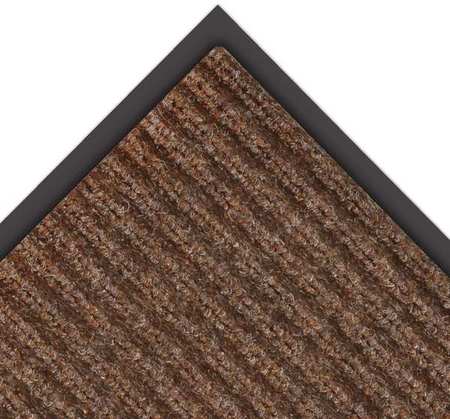 NoTrax 109S0046BR Brush Step Entrance Scraper Floor Mat, 4' X 6', 3/8 Thick, Brown