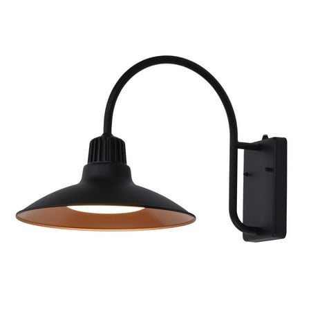 Lutec Vintage American Outdoor Wall Light Matte Black Copper Finish LED 12