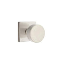 EMTEK Square Rosette Privacy Set with Matching Finish Round Knob 5210ROUUS15 - Satin Nickel (US15)